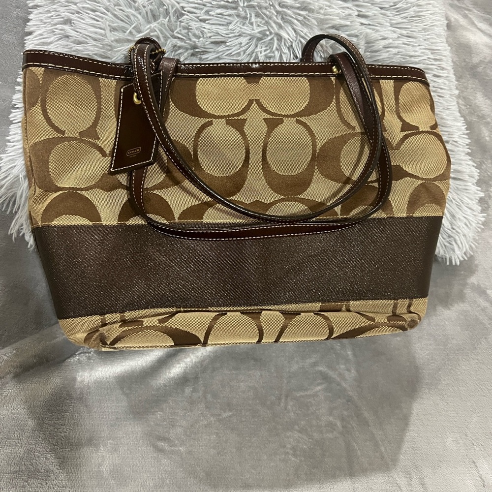Coach Signature Vintage Brown Designer Tote Bag